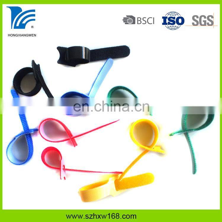 Loop and hook magic cable tie strap with buckle 	nylon hook and loop cable tie