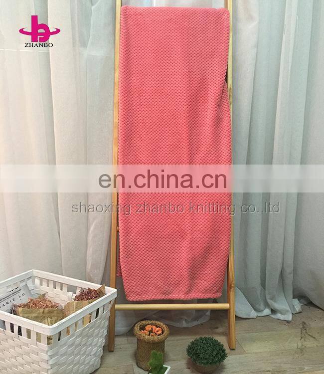 2018 Colorful pineapple print jacquard coral fleece blanket