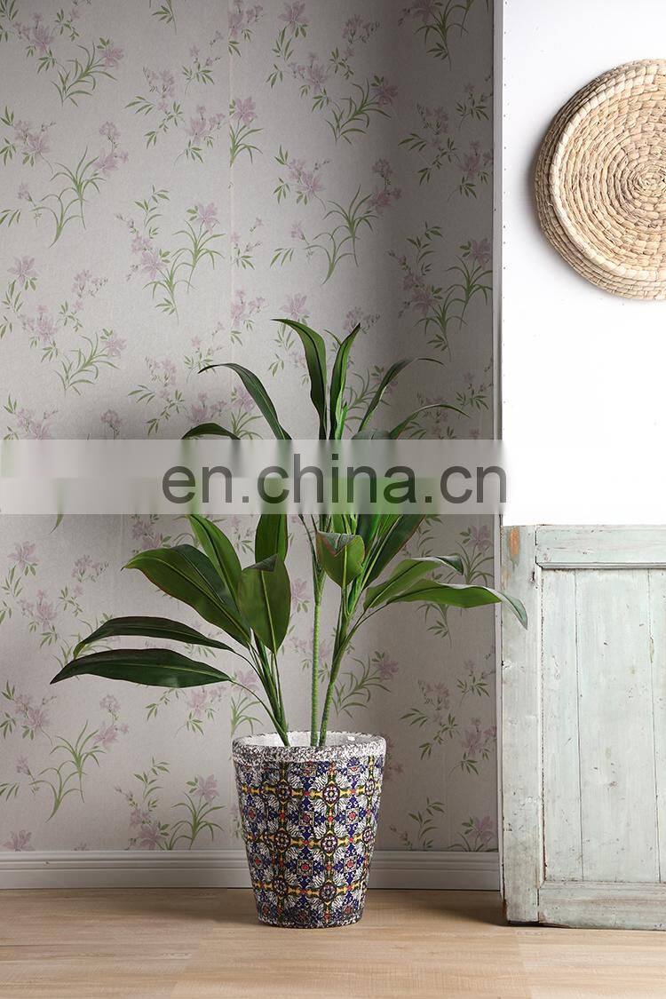 Wholesale balcony green plants pots vintage style large fancy flower pots ceramic for home decor