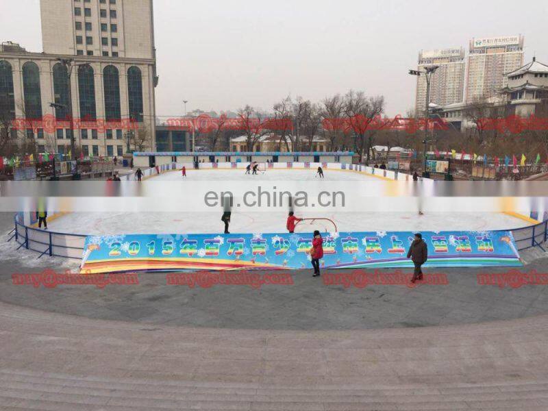 PE Material synthetic ice rinks hockey boards ice rink barrier / indoor soccer walls for sale