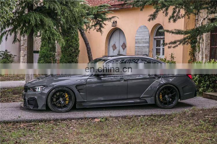 CQCV style wide body kit for BMW 3 series F30 F35 front bumper rear bumper carbon fiber material side skirts and fender