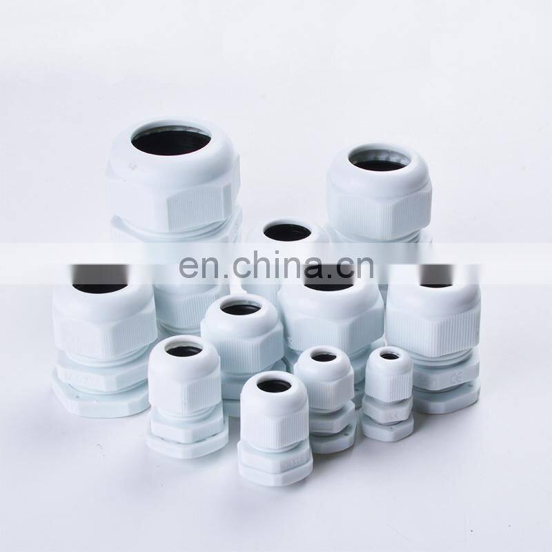Nylon Cable Glands Waterproof Nylon Plastic Cable Wire White Black Glands Connector plastic Cable fixed head