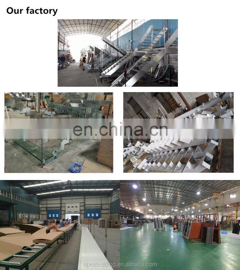 Modern new design stainless steel handrail stair balcony tempered glass glass railing