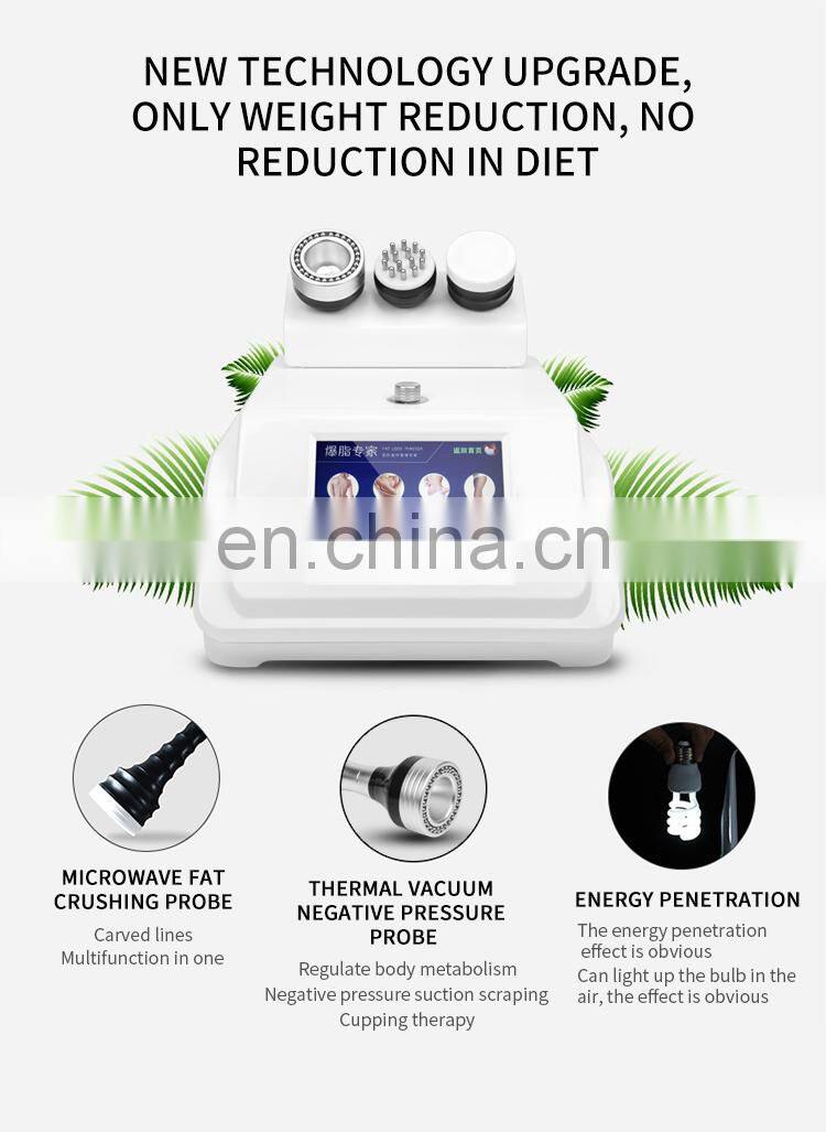 3 IN 1 Body Shaping Machine Microwave+Microcurrent+Vacuum Negative Pressure Weight Loss Device Body Physiotherapy Massage
