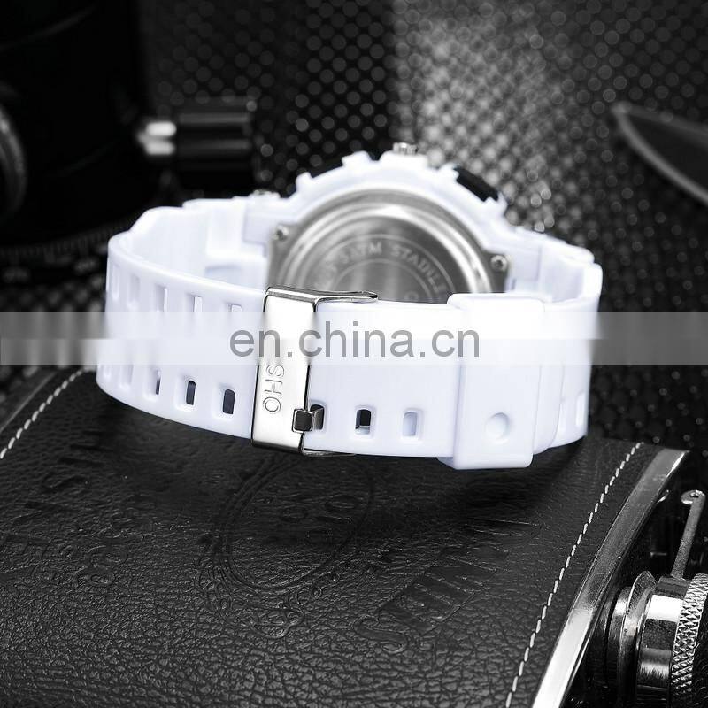 OHSEN AD1803 Men Digital+Quartz Watches 30M Water Resistant LED Digital Plastic Wristwatch