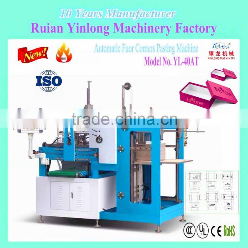 Forming the Shoe+Shirt+Gift Box Making in one Process Four Corner White Factory Pasting Machine