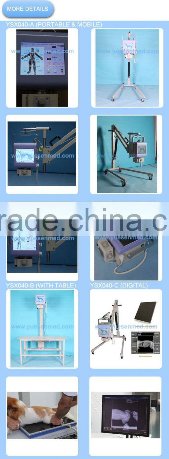 YSX040-C Mobile portable high frequency 4kw 70mA radiography digital x-ray veterinary equipment