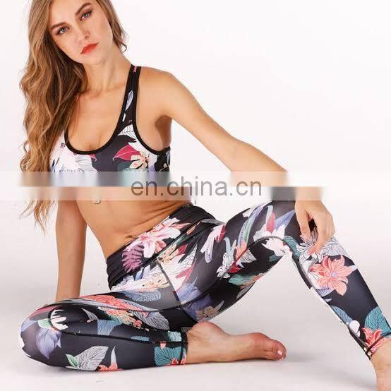 2020 Fashion custom printed leggings high waist yoga pants wholesale sexy women yoga sets