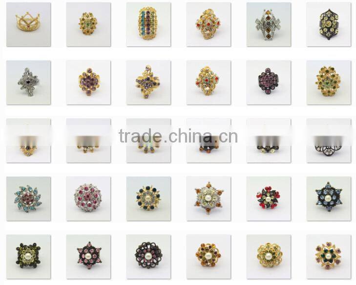 Make fashion jewelry rings ancient style rings shiny diamond pearl rings