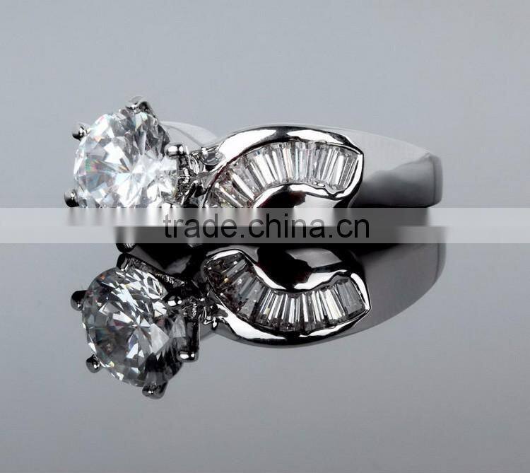 Best Buy One Stone Deluxe Marriage Gift Luxury CZ Jewelry Proposal Engagement Ring