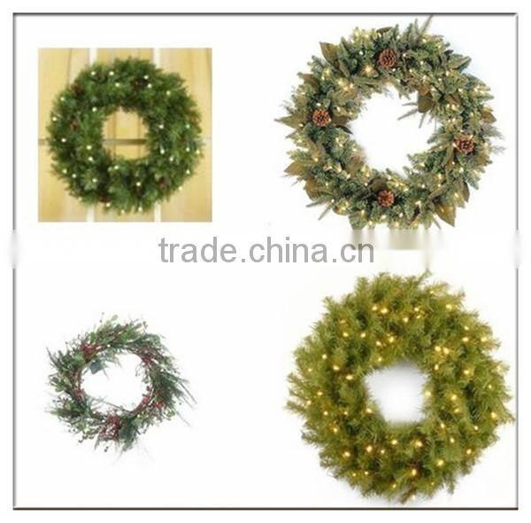 2015 New Design 120cm Artificial Christmas Gift Xmas Wreath WITH Three Sets