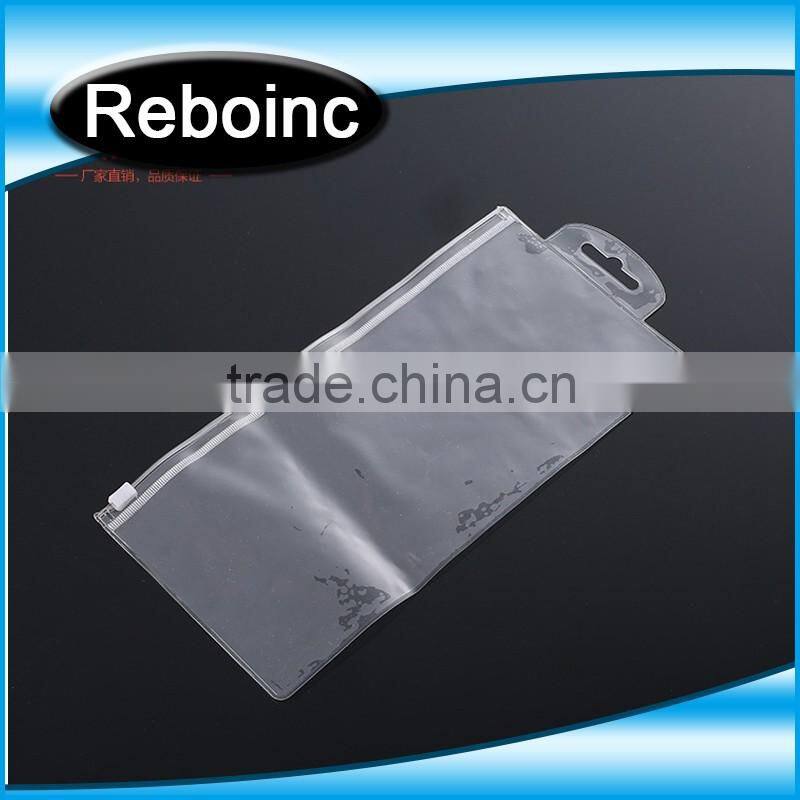 Logo printed Slider zipper Clear pvc bag for package Vinyl transparent pvc bag cosmetic packing