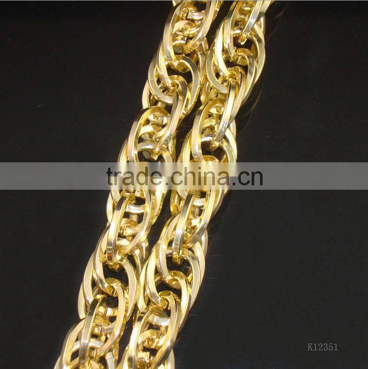 19.3*14.1mm Unique designs various shape metal aluminum curb twisted chain