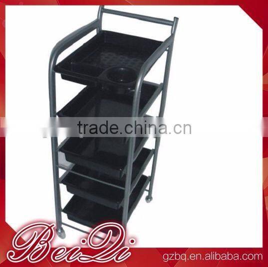 Beiqi Professional Plastic Hair Salon Trolley with Bowls Made in Guangzhou