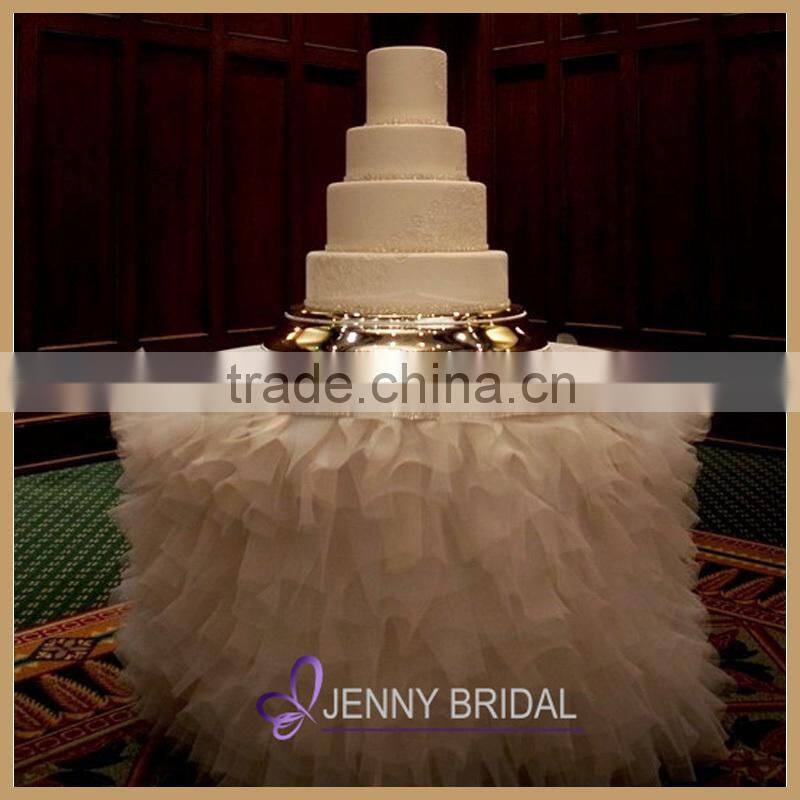 TC002 china factory bulk cheap fancy shirred table skirting designs for wedding