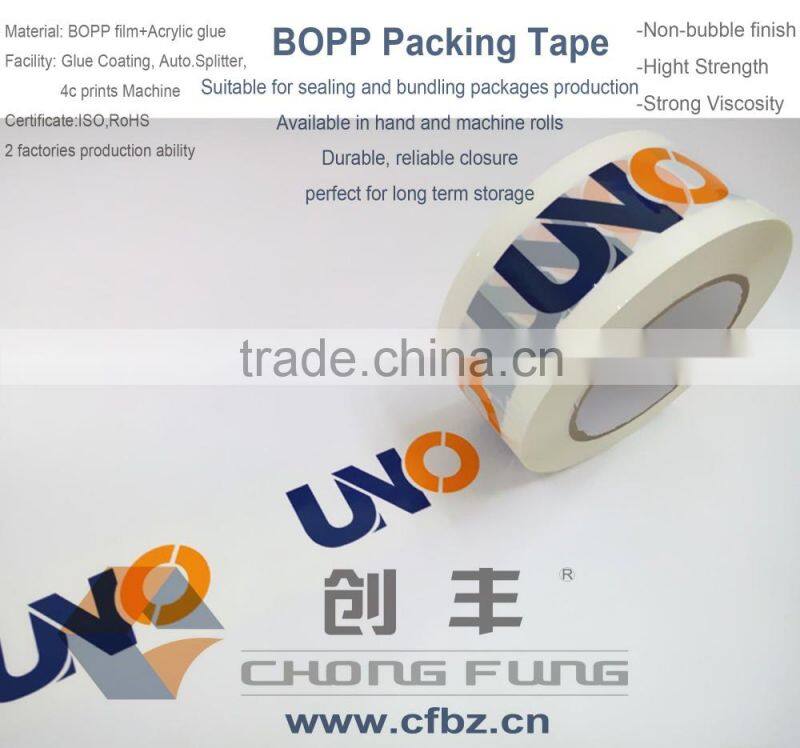 BOPP Material and Single Sided Adhesive Side cheap printed packing tape