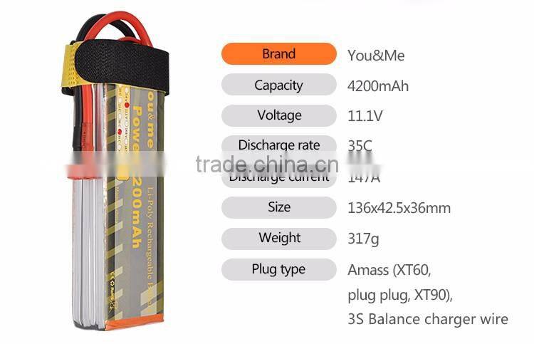 RC Li-po battery 3S 11.1v 4200mah for model airplane