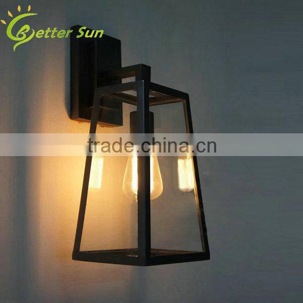 Vintage Industrial Lamp Edison Brass Cage Wall Light