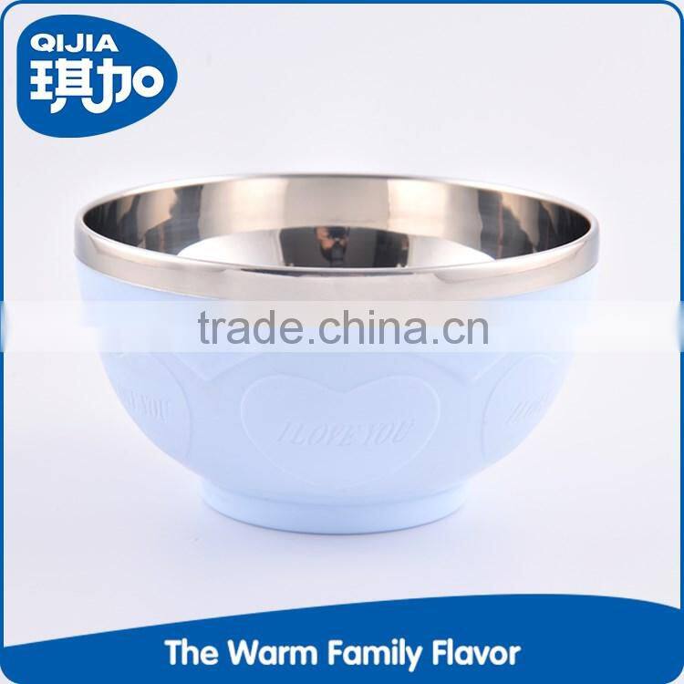 Wholesale different size food grade plastic mixing stainless steel rice bowl set for sale