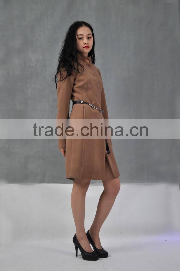 Winter Fashion Women 2016 Ladies Long Coats Winter Coat Ladies Jacket Long Length Wind Coat With Belt