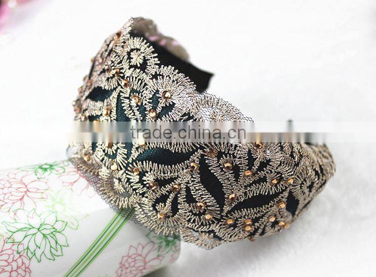 Fabric Lace Wide Fashion Headband Hairband Delicate Women Hair Accessories
