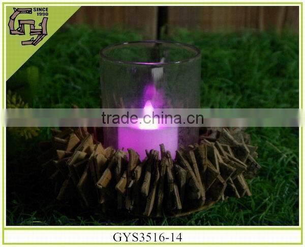 natural birch bark crafts round candle holder