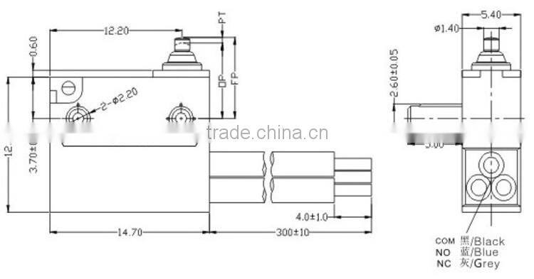 Miniature Touch Micro Switch 0.1A 3A For Communication Home Appliance Motor Control