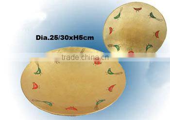 Beautiful decoration lacquered round plates TK Vietnam