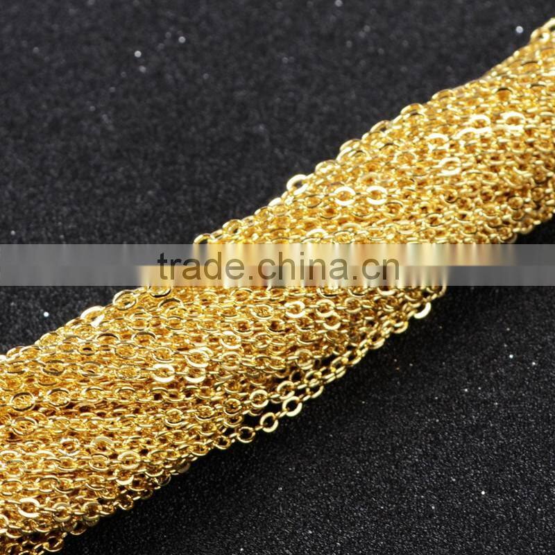 14 Inch 14K Wholesales Designs Stainless Steel Mens Jewelry Figaro Chains Link Necklace