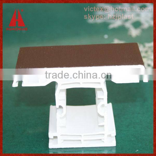 huazhijie 60/80/88 Series UPVC Profiles Co-Extrusion Plastic Window Mullion