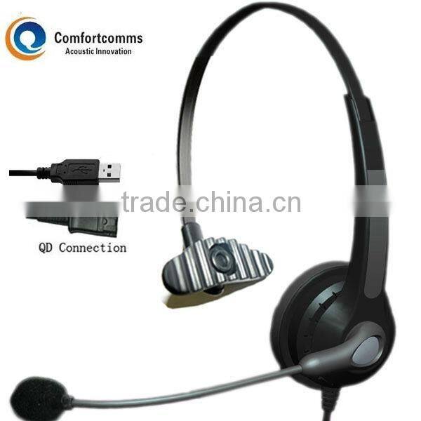 Noise-canceling call center USB headphone for office