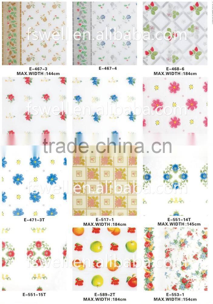 PEVA plastic printed transfer transparent table cloth