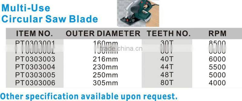 TCT Circular Saw Blade for multi-use