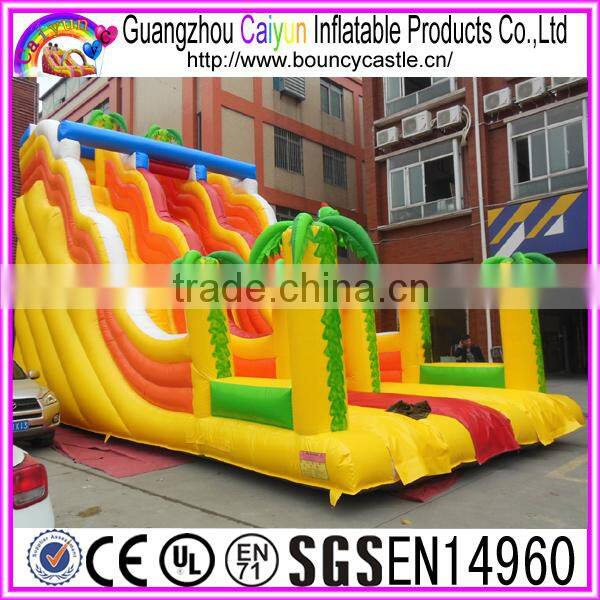 Colourful Design Inflatable Dry Slide With Trees