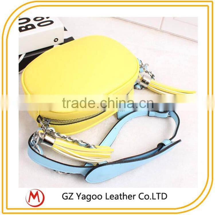 New 2016 fashion cute cartoon synthetic women leather messenger bag Occident tassels cross body bag