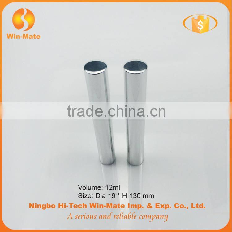cylinderical silver luminous 12.1ml mascara packaging cosmetic