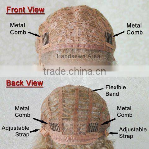 Short Brown with blonde straight Lace Front Wig Heat Resistant