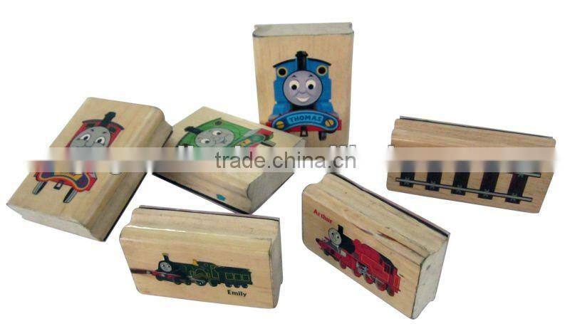 Custom wedding rolling wooden stamp block set