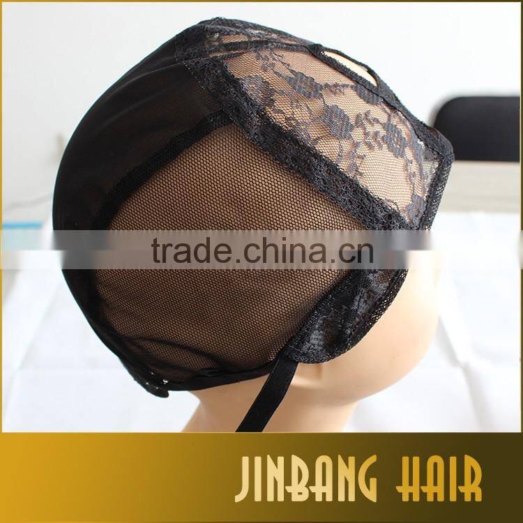 2016 hot selling U part lace wig caps for making wigs only stretch lace weaving cap adjustable straps back high quality