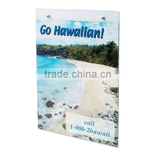 I Shape Wall Mount Acrylic Frame Sign Holder (Portrait)-A4