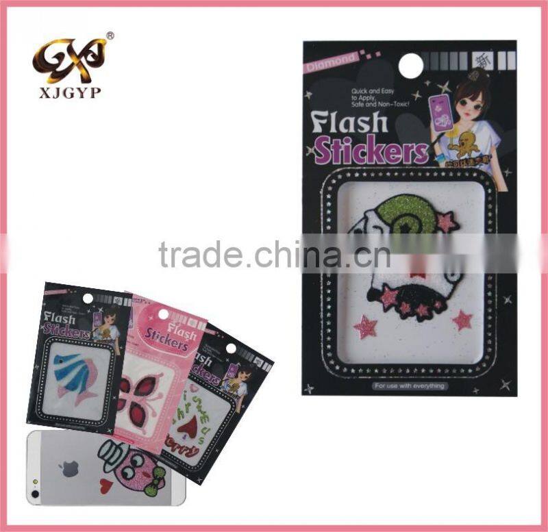 phone glitter sticker/glitter mobile sticker/custom made glitter stickers