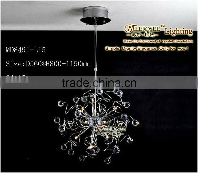2014 Luxury Crystal Chandelier Chrome Chandelier Lights Crystal Light Fixture MD8491 L15