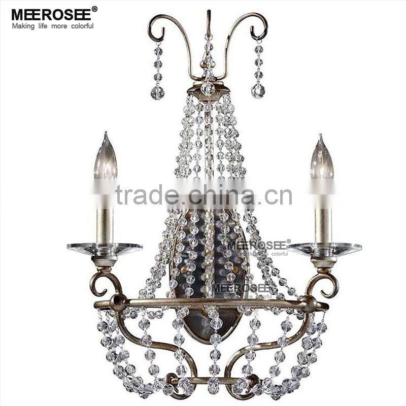 Luxury Home Designs Interior Wall Light Fxitures 2 Light Crytal Wall Sconce MD82001