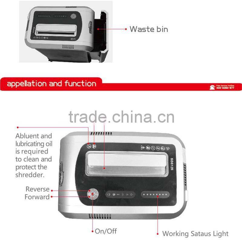 Min cross cut business shredder with paper