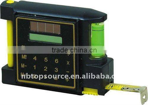 Mini Cheap Plastic Retractable Tape Measure with Sticky Pad Pen Spirit Level for promotion