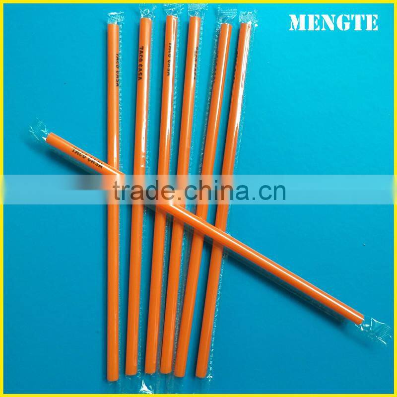 2015 yiwu hot sale 7mm disposable printed drinking straw
