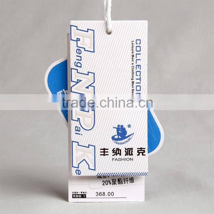 new design hangtag with seal tag for leisure men's clothing