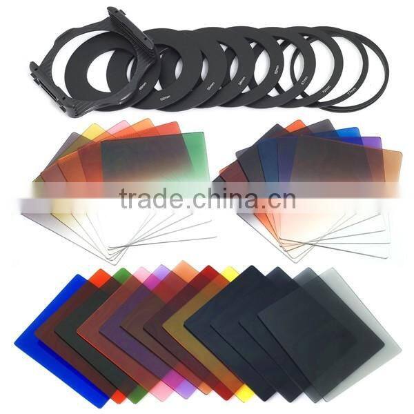 52mm/58mm Round Graduated Blue green red Color Filter For Nikon D3200
