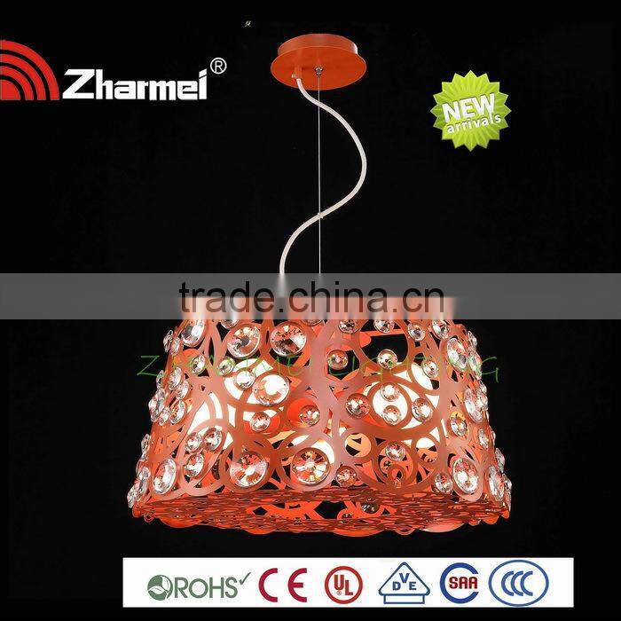 Red Modern Metal and Crystal E27 Pendant Lamp,Hanging Lamp