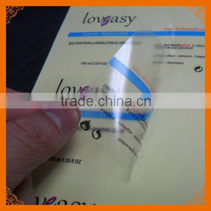 custom printed transparent pvc sticker